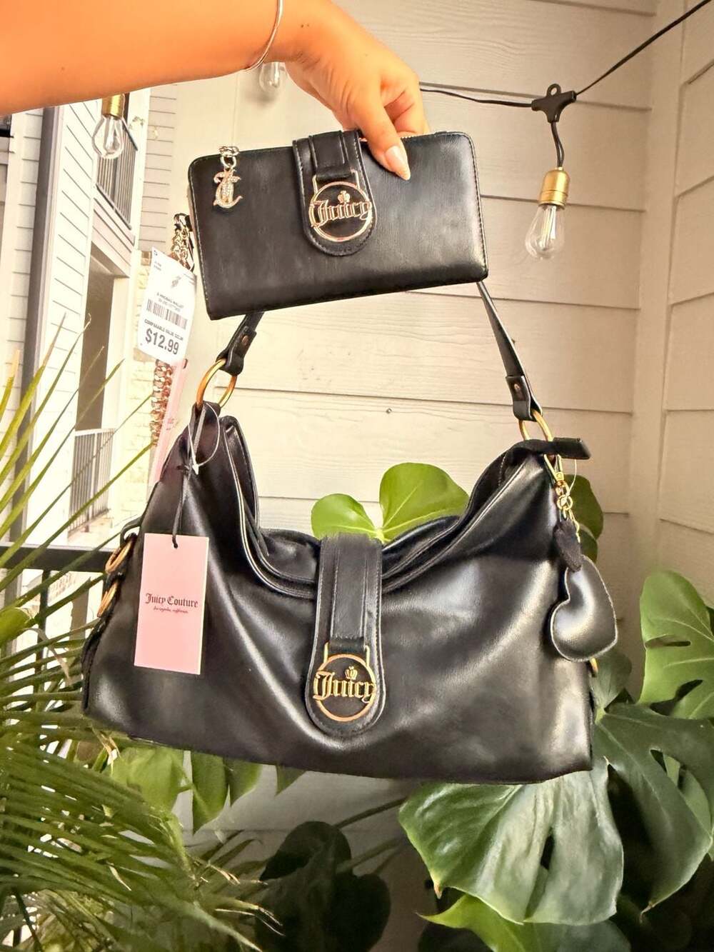Set 2 Juicy Couture First Class Couture Bifold Tab Wallet Liquorice